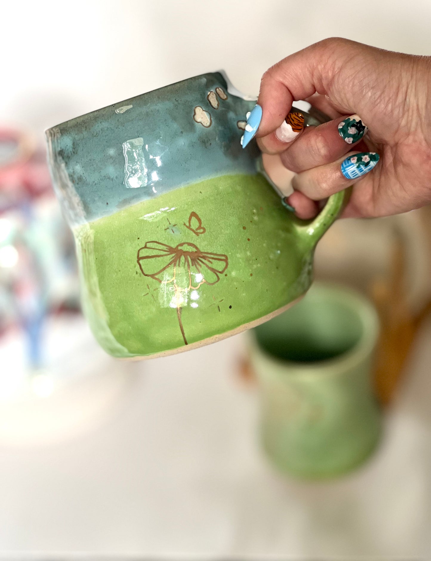 Sky and Green Mug *Discounted
