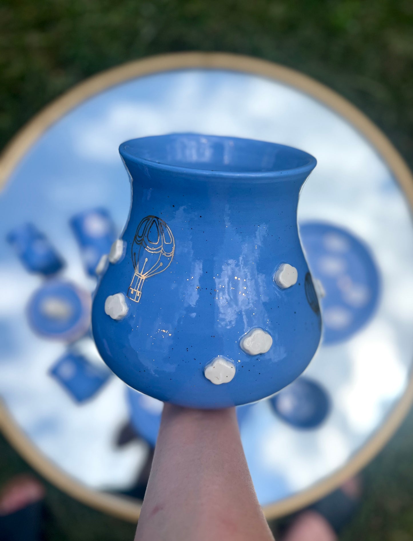 ‘Summertime Blues’ Hot Air Balloon Vase