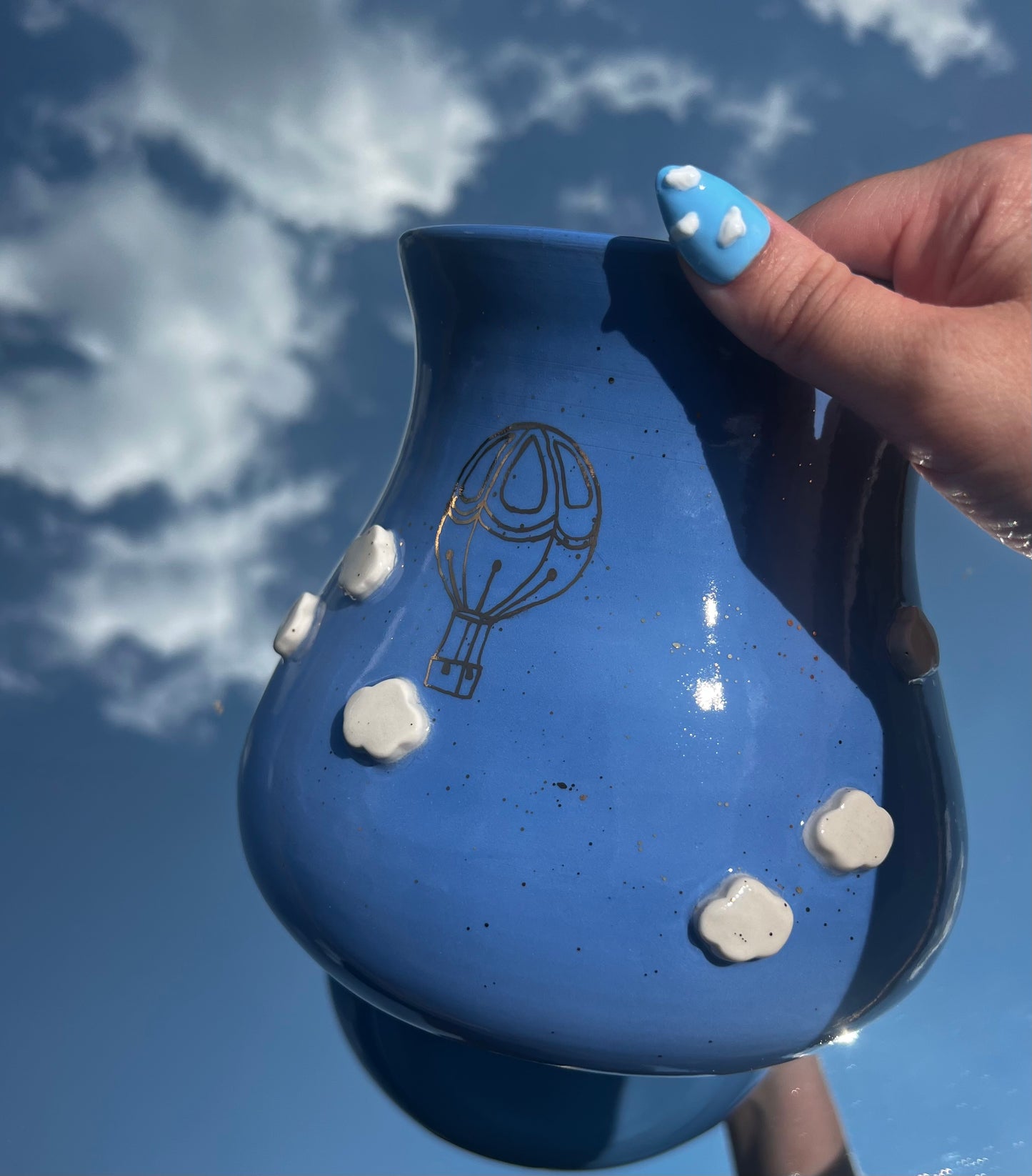 ‘Summertime Blues’ Hot Air Balloon Vase
