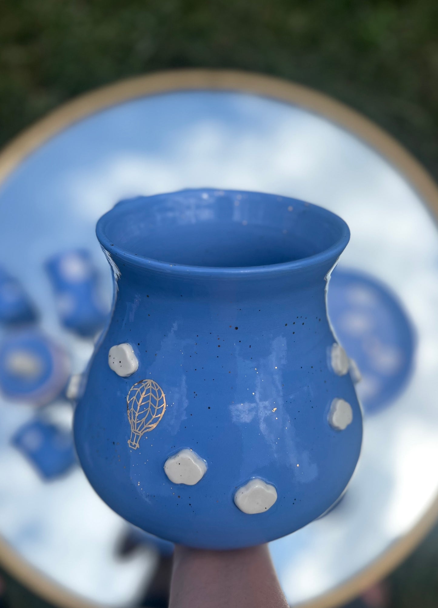 ‘Summertime Blues’ Hot Air Balloon Vase