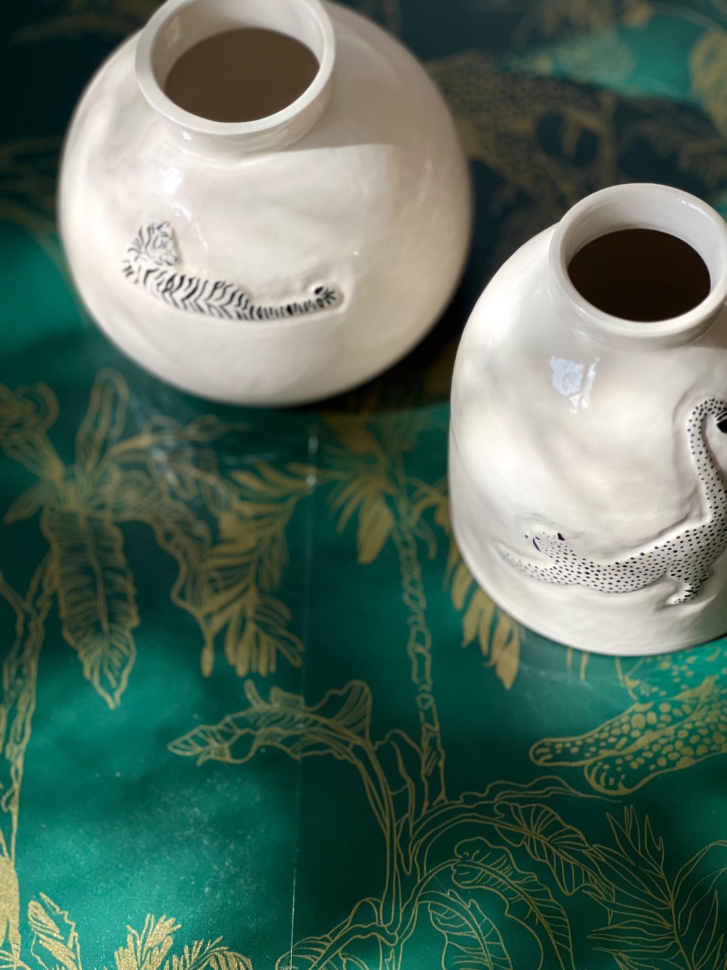 The Stretch and the Watch - Two Cat Vases