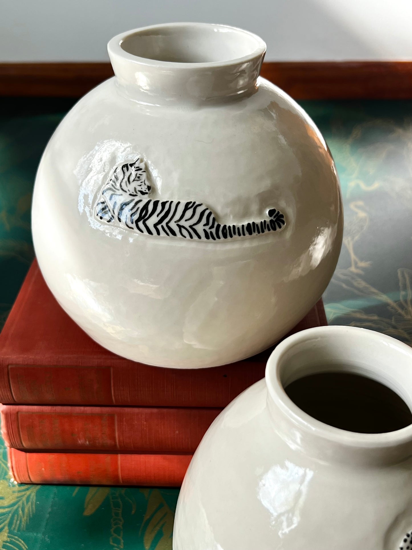 The Stretch and the Watch - Two Cat Vases