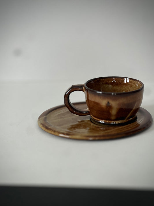 Dark Roast Espresso Mug and Plate Set