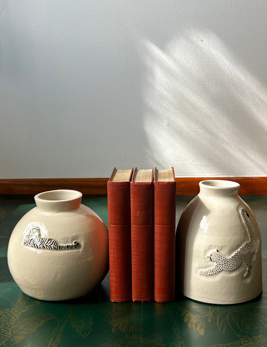 The Stretch and the Watch - Two Cat Vases